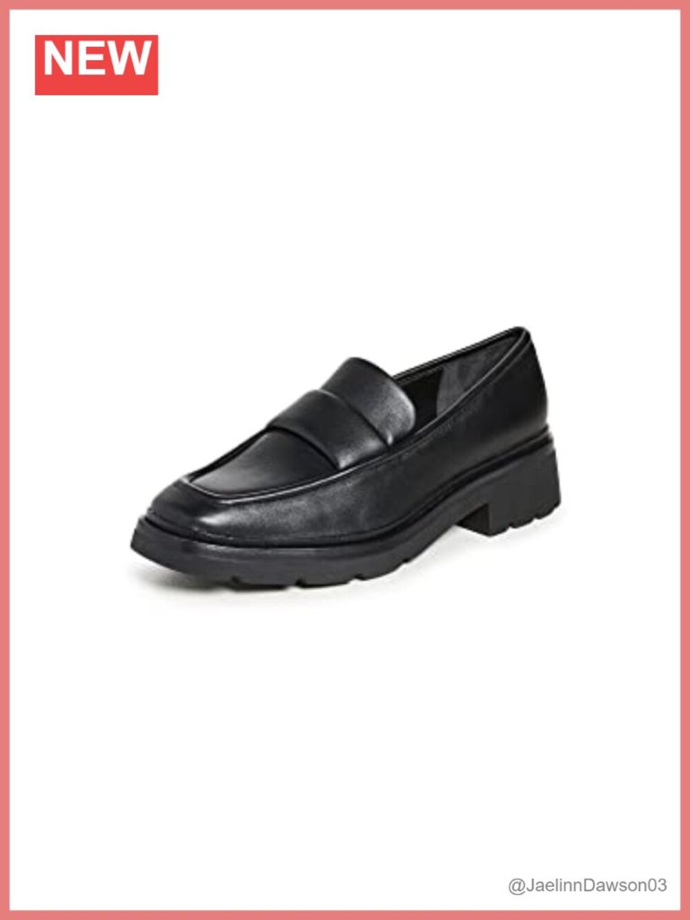 Vince Robin Loafers Women's Leather Square Toe Block Heel Slip-On
